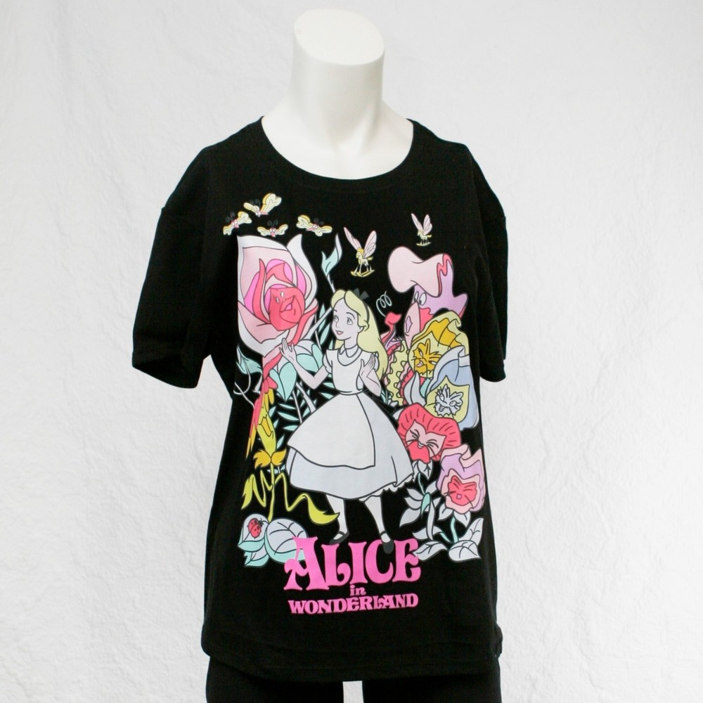 Disney Alice in Wonderland Black short sleeve T-shirt - Women's size Large